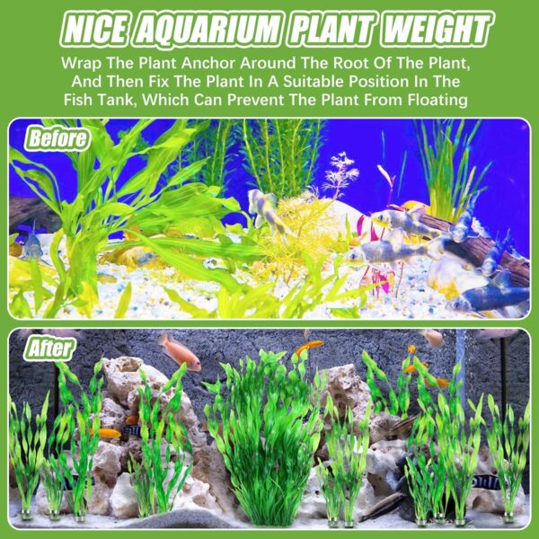 28Pcs Aquarium Plant Weights Anchors, 14cm Long Bendable Aquarium Plants Weights, Over Weight Anchor Metal Aquatic, Cutable Plant Weights for Live Plants in Fish Tank Ponds to Prevents Floating - Image 5