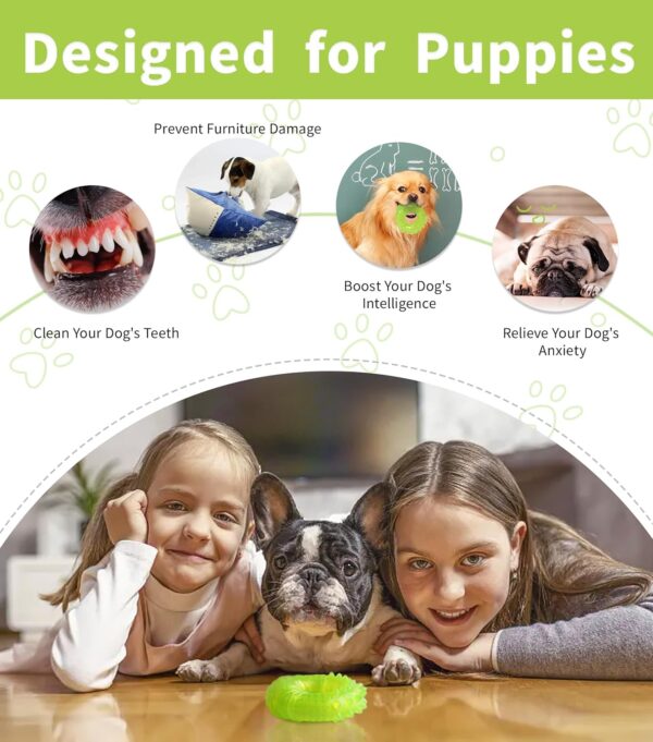 SPOFLY Puppy Chew Toys for Teething - Teething Rings, Small Dogs, Boredom and Stimulating Puzzle Toy, Enrichment Treat Dispensing (S) - Image 2