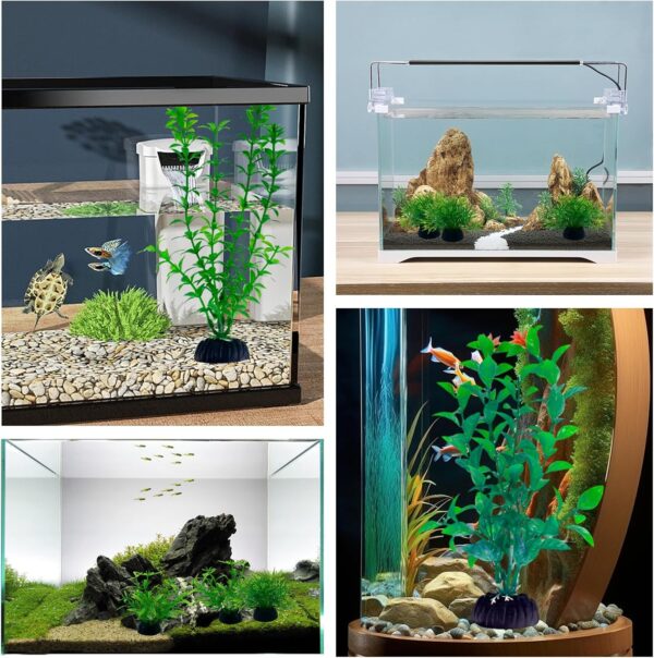 CATELL 21Pcs Fish Tank Decorations Aquarium Plants Fish Tank Plants Aquarium Plants Artificial Plastic Plants for Aquariums 9 Lifelike Styles for Aquarium Decorations Safe for All Fish - Image 7