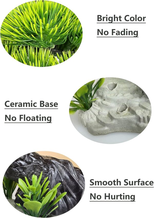 SpringSmart Aquarium Artificial Plants, Fish Tank Decor Plastic Plants, Goldfish Tank Decorations, Betta Fish Tank Accessories, Aquarium Decor Pine Tree 11" x 8" - Image 4