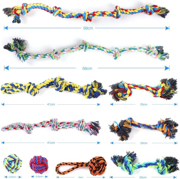 Fur & Bone 10 Pack Dog Rope Toy, Dog Chew Toys for Aggressive Chewers - Cotton Puppy Toys | Dog Toys Indestructible for Dog Chews | Dog Toy, Indestructible Dog Toys Dog Accessories Chew Toys for Dogs - Image 7