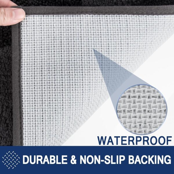 FCSDETAIL Dirt Trapper Indoor Door Mat 50 x 80 cm, Washable Entrance Rug, Absorbent Dog Doormat for Muddy Paws, Inside Mat for front door, Entryway, Pets - Image 6