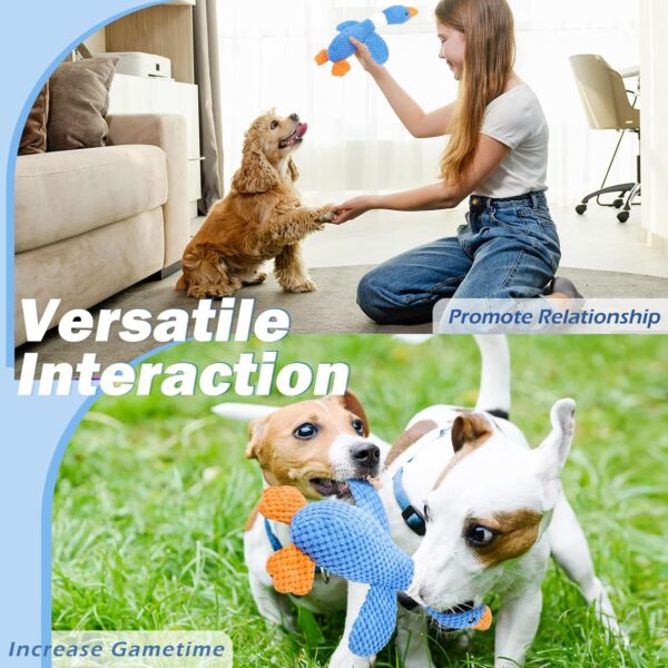 Vitscan Upgraded Goose Indestructible Dog Toys for Aggressive Chewers Small Medium Large Breed, Crinkle Squeaky Dog Toys Plush Dog Toy Puppy Chew Toys for Teething, Duck Interactive Dog Puppy Toys - Image 7