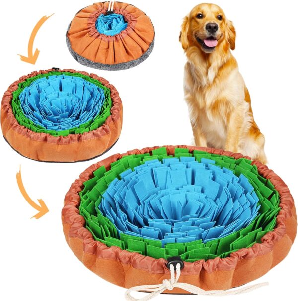Vivifying Snuffle Mat for Dogs,Durable Dog Snuffle Mat, Washable Interactive Game Toy Dog Mat for Large Dog and Puppies（Diameter: 18in / 46cm） - Image 9