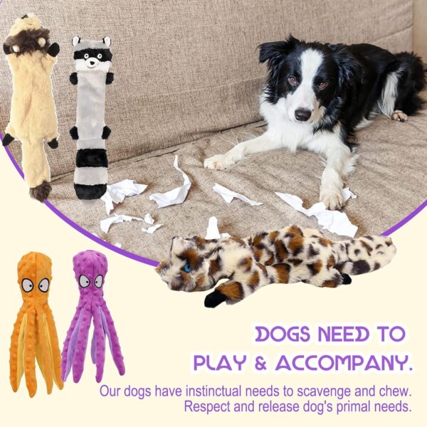 Wonfly Large No Stuffing Dog Toys with Squeakers, Octopus with Crinkle Plush Dog Chew Toys for Puppy Teething, Durable Interactive Dog Toys for Puppies, (Octopus 2pcs) - Image 6