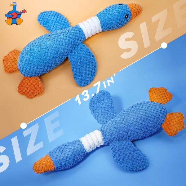 Vitscan Upgraded Goose Indestructible Dog Toys for Aggressive Chewers Small Medium Large Breed, Crinkle Squeaky Dog Toys Plush Dog Toy Puppy Chew Toys for Teething, Duck Interactive Dog Puppy Toys - Image 9