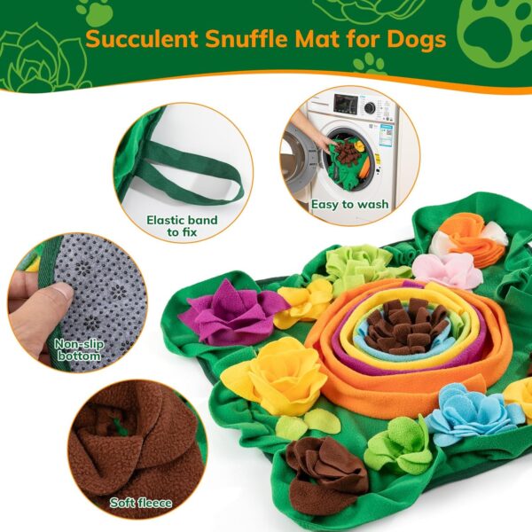 IOKHEIRA Snuffle Mat for Dogs, Interactive Feeding Game Toy for Dogs, Pet Foraging Mat for Smell Training Dog Toy for Large, Medium Small Dogs - Image 2