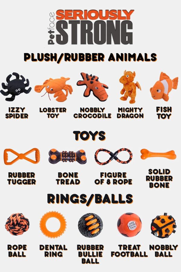 Petface Seriously Strong Plush and Rubber Lobster Dog Toy, Orange - Image 6