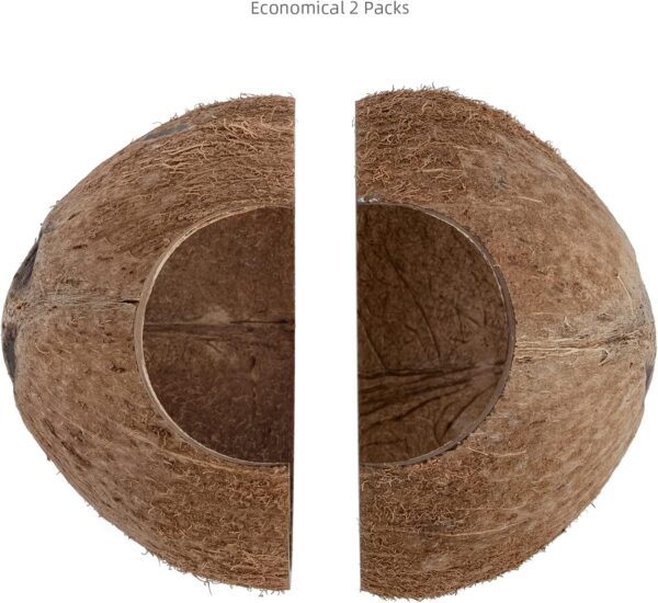 Niteangel 2 Pack Natural Coconut Reptile Hideouts, Lizard, Spider and Aquarium Fish Hide Cave (Natural Surface) - Image 5