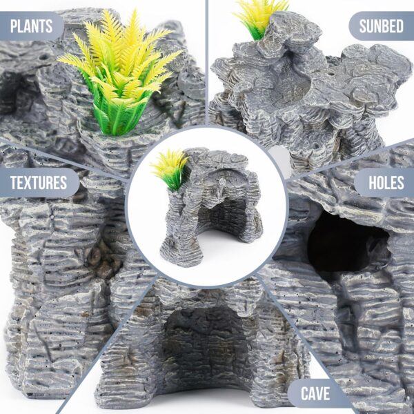 Reptile Hide and Cave Hideout Habitat, Great for Bearded Dragons, Leopard Geckos, Lizards, Turtles, Snakes, Frogs, Scorpions, Spiders and Other Reptiles, Amphibians (D - Medium) - Image 8