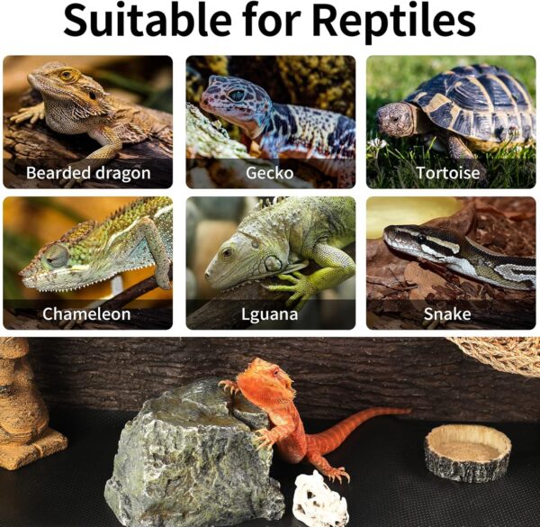 Reptile Carpet, Bearded Dragon Substrates, Tortoise Bedding Mat, Terrarium Substrate Liner for Leopard Gecko, Tortoise, Turtle, Lizard, Snake, Iguana Reptile Tank Accessories Black(45x180cm) - Image 6