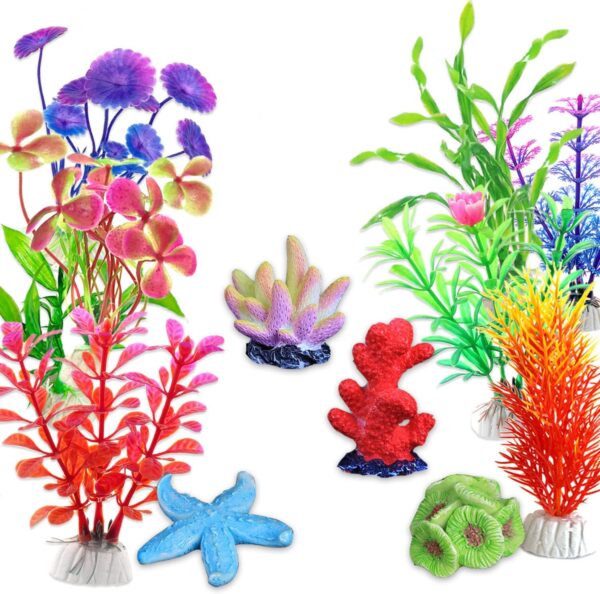 OrgMemory Artificial Aquarium Plants, 12pcs, 4.7in/12cm, Aquarium Simulation Plants, Fish Tank Decorations, Plastic Aquariums Plants for Household and Office - Image 2
