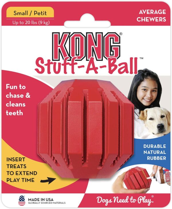 KONG - Stuff-A-Ball- Durable Rubber, Treat Dispensing and Teeth Cleaning Dog Toy - For Small Dogs - Image 6
