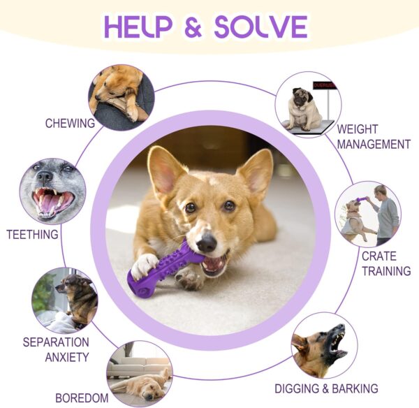 Wonfly Indestructible Dog Chew Toys, 8inch Dog Squeak Toys for Large Dogs Aggressive Chewers, Natural Rubber Dog Interactive Dog Toys for Medium Large Dogs, Boredom Puzzle Feeder - Image 3