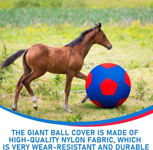 VercanMonth Giant Herding Ball with Ball Cover Horse Toys for Horses Stall Entertainment Play, Pump Included (Blue,40 Inches) - Image 5