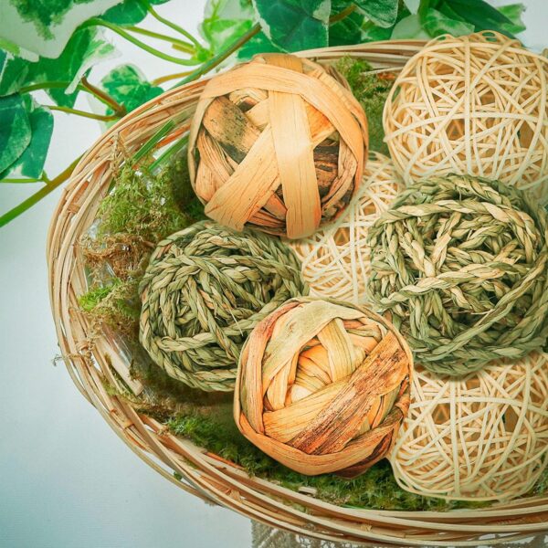Episkey 9 Pcs Rabbit Toys, Rabbit Treats Guinea Pig toys Small Pets Chew Balls Grass Balls Natural Toys for Rabbits Chinchilla Bunnies Gerbils and Hamster (2.75-3.15", 9 Pcs) - Image 7