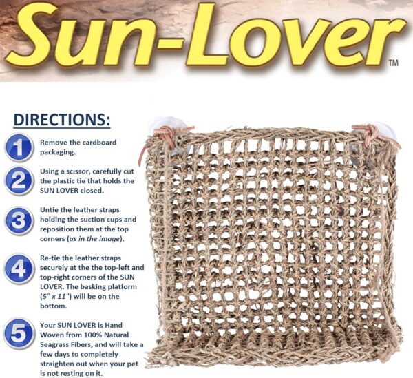 Penn-Plax Sun Lover Lizard Lounger Terrarium Hammock Anoles, Bearded Dragons, Lizards, Iguanas More, 270 g - Image 4