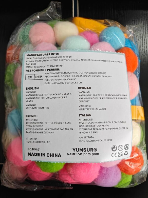 YumSur Interactive Cat Toys, Cat Ball Toy Launcher,Cat Ball Gun with 100pcs Soft Pom Pom Balls,Plush Ball Shooting Gun for Cats,Cat Fetch Toys for Indoor Pet Cat Exercise Training Chasing - Image 8