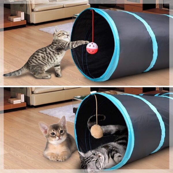 Happy Fox | Cat Tunnel Toy,4 Way Tunnels132 * 53 * 26,Including storage bags and cat toy feather wands, for cats, rabbits, small animals - Image 4