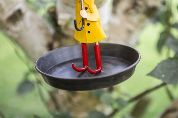 Garden Mile Metal Umbrella Bird Feeder and Bath - Antique Style Weatherproof with Hanging Hook Chain Girl Wild Feeder Station - Novelty Lightweight Hanging Bird Feeder Table or Garden Decorations - Image 3