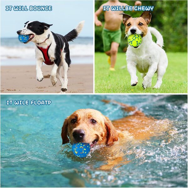 2 Pack Dog Ball Toys,Indestructible Dog Toys Balls,High Bounce Rubber Dog Balls,Durable Solid Interactive Ball,Resistant Teeth Training Dog Toys,for Small Medium Large Dog Puppy Water Jump Fetch Play - Image 6