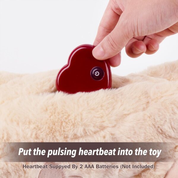 pet prime Snuggle Bear - Pet Plush Toy Heartbeat Plush Bear Kitty Toy Dog Comfort Toy - Image 4
