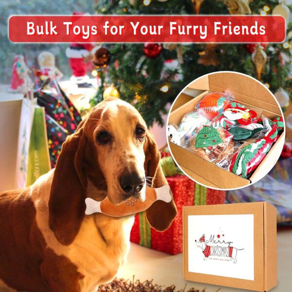 ANOTION Christmas Dog Toys 12 Days Dog Advent Calendar 2023 Dog Set - Including Various Squeaky Balls Rubber Plush Rope Chew and Hair Clips Toys Dog Toys for Small Medium Large Dogs - Image 3