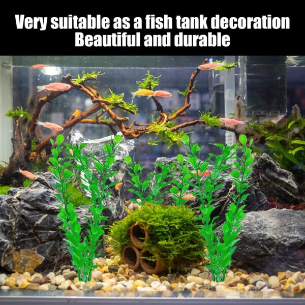 TYGFRT 6 Fish Tank Artificial Plants, Aquarium Aquatic Plant Accessories, Fish Tank Plants, Aquarium Decorations, Aquarium Plastic Aquatic Plants, Fish Tank Accessories and Ornaments (Green) - Image 6