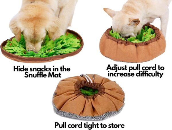 PUP PARENTS Dog Snuffle Mat and Lick Mat Combo. Puppy training, Slow feeding, stress reducing, mind game toys for small to large dogs. Treat sniffing puzzle, foraging and digging interactive play toy. - Image 4
