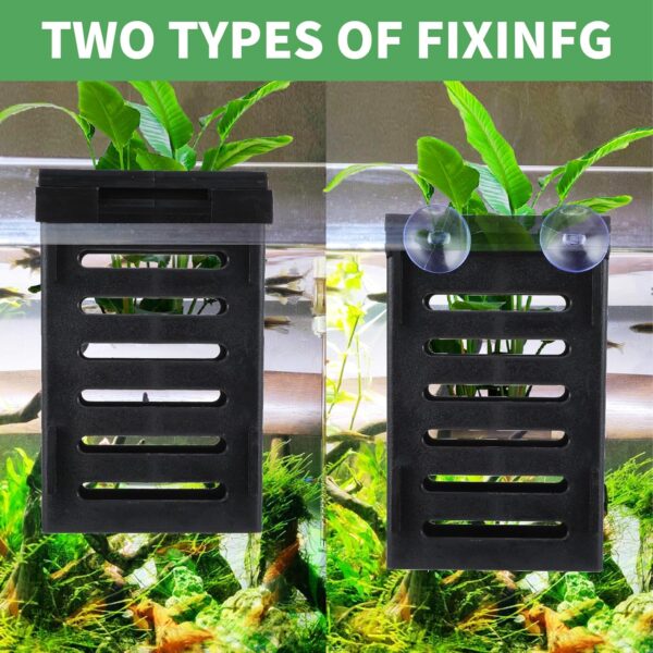 simarro 2 Pack Hanging Aquarium Plant Holder, Fish Tank Plant Holder with 12Pcs Hooks and 8Pcs Suction Cups, Suitable for Aquatic Plant Cultivation and Fish Tank Live Aquarium Plants - Image 2
