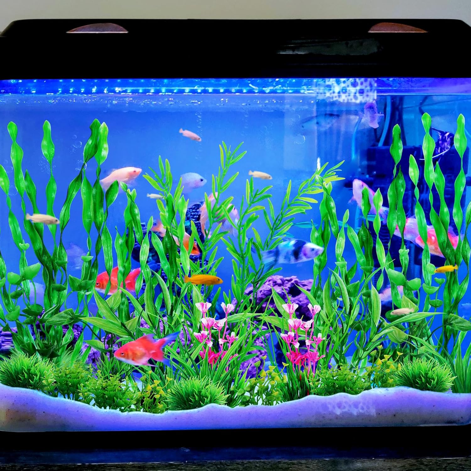 Green Fish Tank Decor Aquarium Plants, QUOZUO 25pcs Fish Tank Decorations Plants, Fish Tank Accessories, Aquarium Decor Artificial Plants, Small to Large - Image 8