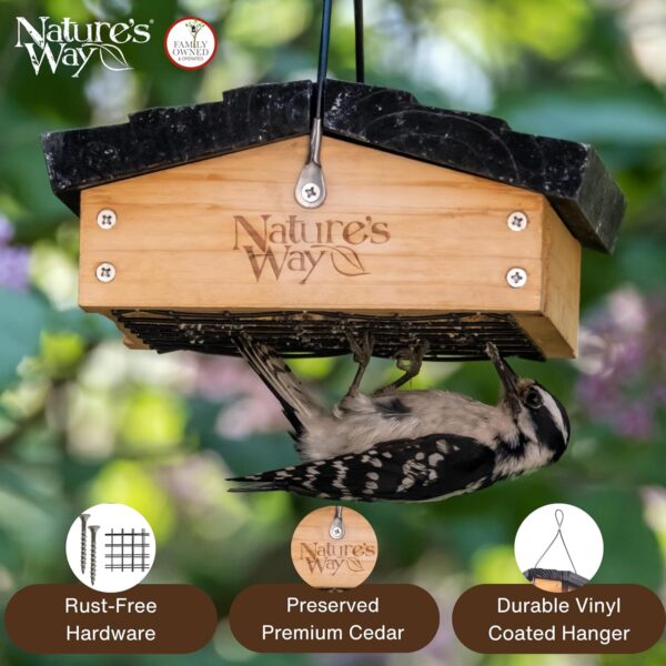 Natures Way CWF2 Bird Products Cedar Suet Upside-Down Bird Feeder ,Black - Image 3
