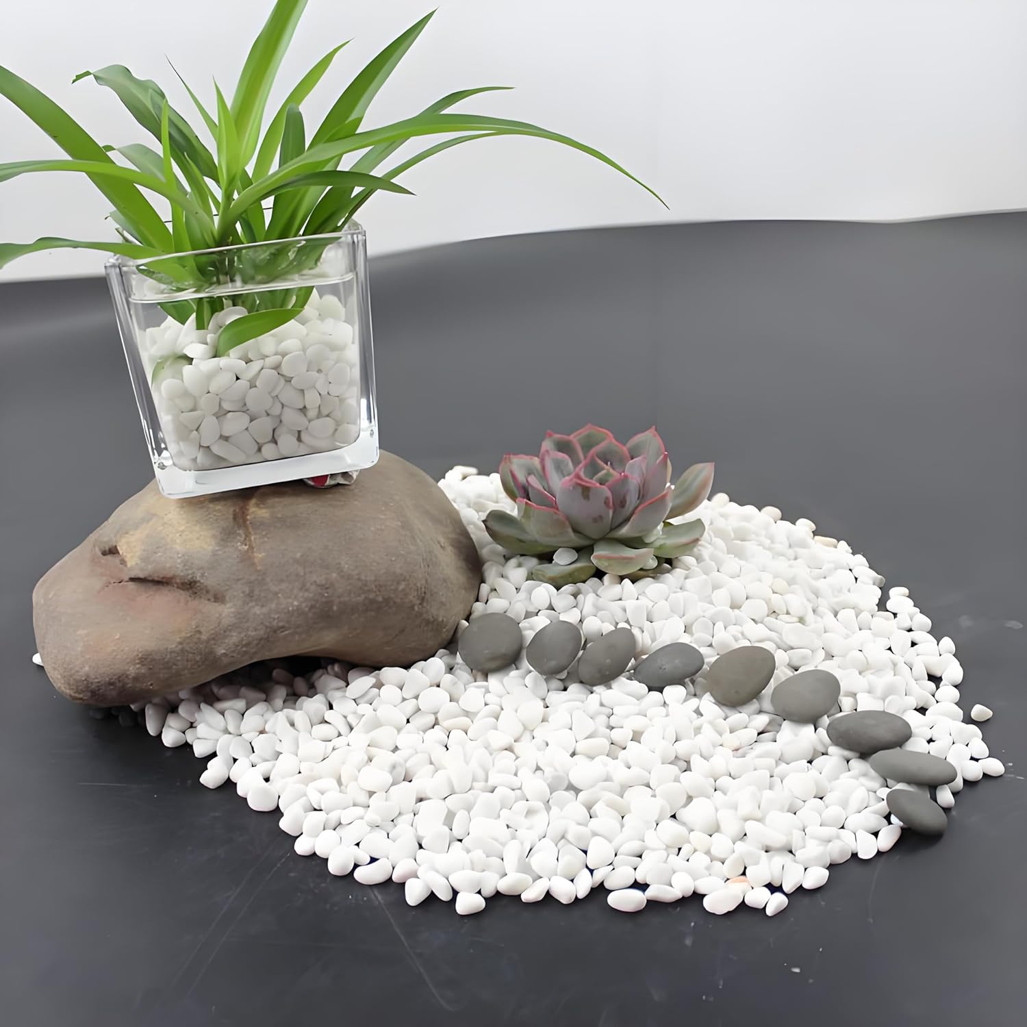 JeeMooTown 1.8KG(3.96LB) Small White Decorative Stones Pebbles for Plant Pots, 6-9mm White Fish Tank Aquarium Gravel Stones, Natural Stones, Smooth Finished - Image 4