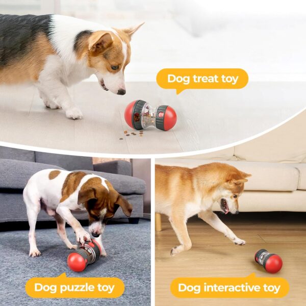 LACCEN Dog Interactive Toys, Adjustable Dog Treat Dispenser Ball, Rolling Puppy Toy, Dog Puzzles Feeder, Slow Feeding for Small Medium Large Breed Pets (Black+Red) - Image 7