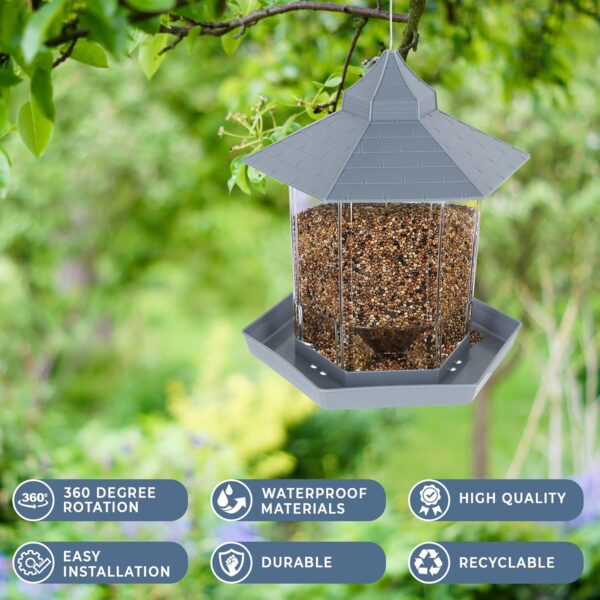 Bird Feeders for Outdoors Hanging Bird Feeder, with a Latch Feature,Retractable Bird Feeder, Wild Bird Seed for Outside Feeders and Garden Decoration Yard for Bird Watchers by AVOS-DEALS-GLOBAL - Image 2