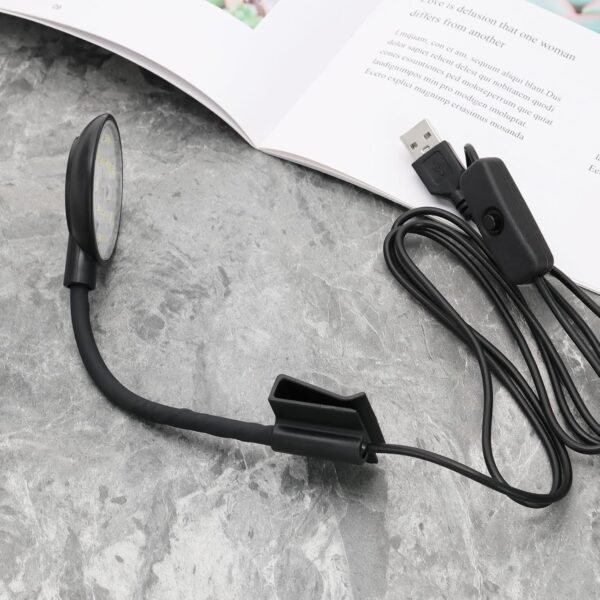 YINETTECH 5W Mini Aquarium USB Led Light with Power Switch for Small Fish Shrimp Tank Freshwater Planted Live Plant Grow Fish Tank Clip Light Black - Image 6