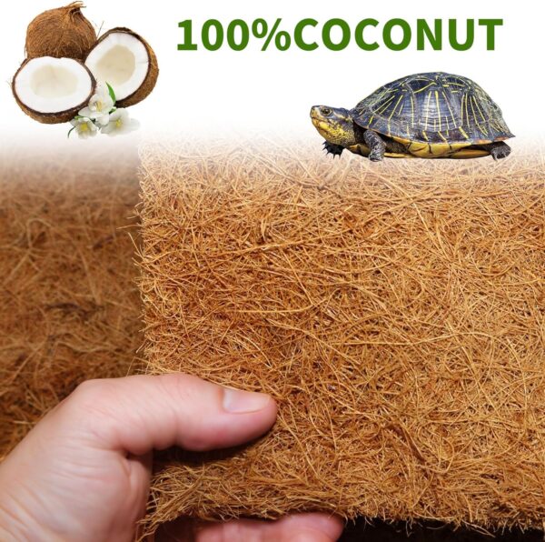 Reptile-Terrarium-Substrate Tortoise-ortoise Bedding & Reptile Carpet Coconut Fiber - 3 Rolls Natural Terrarium Liner Bedding for Bearded Dragon, Leopard Gecko, Iguana, Lizard, Snake, Turtle - Image 3