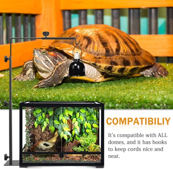 NEPTONION Reptile Domes Stand, Adjustable 17-37 Inch Heat Lamp Stand Fixture for Terrarium, Metal Basking Lamp Holder, Suitable for All Reptile Domes Lamp,XL Size - Image 6