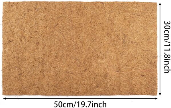 Reptile Carpet Coconut Fiber, 3 Rolls 50 * 30cm/19.7" x 11.8" Natural Reptile Carpet Terrarium Liner Bedding Reptile Substrate Mat Supplies for Bearded Dragon Leopard Gecko Iguana Lizard Snake Turtle - Image 2