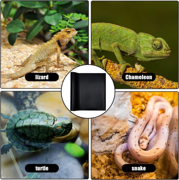 Large Reptile Carpet, Non-Adhesive Reptile Terrarium Bedding Substrate Liner Reptile Terrarium Mat Reptile Terrarium Carpet Mat for Reptile Tank Bearded Dragon Iguana Turtle Snakes (Black) - Image 7