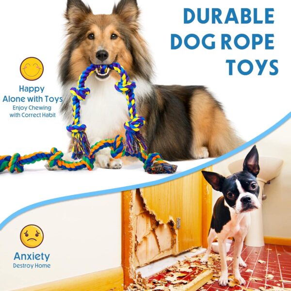 XL Indestructible Dog Toys for Aggressive Chewers Large Breed, Durable Dog Chew Toy, Large Dog Toys for Large Dogs Safe and Long Lasting Puppy Teething Chew Toys, Cotton Dog Rope Toys for Medium Dogs - Image 6