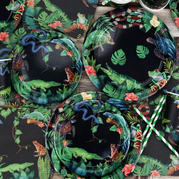 Obussgar Reptile Birthday Party Decorations - Reptile Party Supplies including Plates, Cups, Napkins for reptile party decorations (40) - Image 5