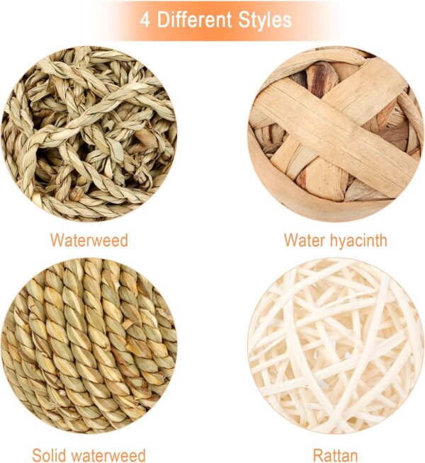 Jubaopen 8PCS Animal Fun Balls Chew Rattan Balls Small Rattan Balls for Various Types of Small Animals - Image 6