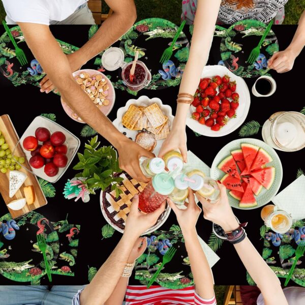 Reptile Lizard Snake Birthday Party Supplies Tableware Kit for 24 Guests Camping Wildlife Snakes Party Plates Napkins Decorations and Favors with Wilderness Jungle Alligator Turtle Tablecloth - Image 6