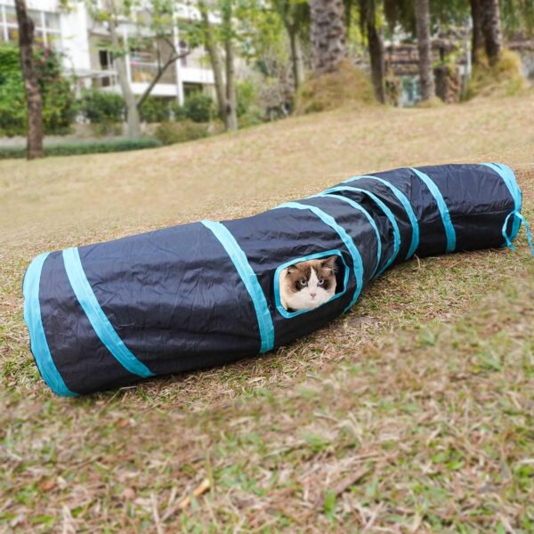 Baguuaray Cat Tunnel Collapsible 2 Way / 3 Way Pet Play Tunnel Tube Toys for Indoor Outdoor Pet Interactive Toy Tunnel Tube for Puppy, Kitten, Rabbits, Guinea Pig (2 Way) - Image 4