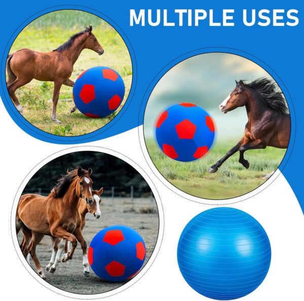 VercanMonth Giant Herding Ball with Ball Cover Horse Toys for Horses Stall Entertainment Play, Pump Included (Blue,40 Inches) - Image 7