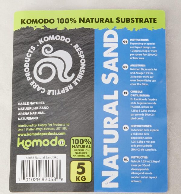 Komodo Natural Sand, Natural Substrates, Reptile friendly sand, Natural Sand, Suitable for all reptiles - Image 2