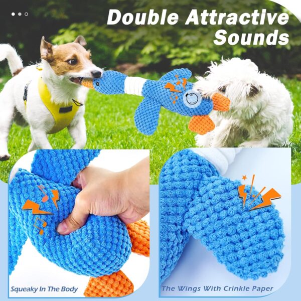 Vitscan Upgraded Goose Indestructible Dog Toys for Aggressive Chewers Small Medium Large Breed, Crinkle Squeaky Dog Toys Plush Dog Toy Puppy Chew Toys for Teething, Duck Interactive Dog Puppy Toys - Image 5