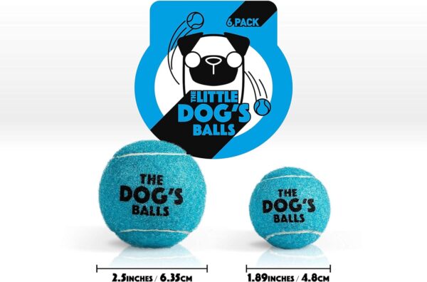The Little Dog's Balls, Dog Tennis Balls, 6-Pack Small Blue Dog Toy, Strong Dog & Puppy Tennis Ball - Image 6