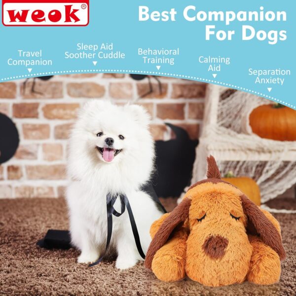 WEOK Puppy Heartbeat Toy- Dog Heartbeat Toy for Separation Anxiety Relief, Puppy Heartbeat Stuffed Animal Anxiety Calming Behavioral Aid Plush Toy for Dogs Cats Pets - Image 5